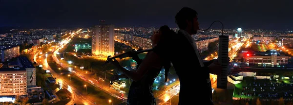 Naberezhnye Chelny Russia Жовтня 2014 Cityscape View Roof Skyscraper Night — стокове фото