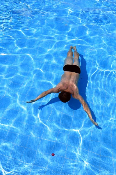 Piscina Agua Azul Aislada Nadador Agua —  Fotos de Stock