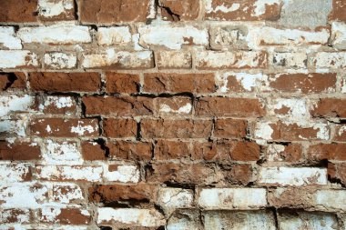 Kırmızı tuğladan yapılmış eski tapınak duvarlarının yakın çekim dokusu.