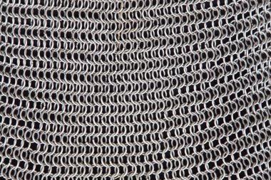 Metalden yapılmış makro desen dikişsiz zincir zırhı