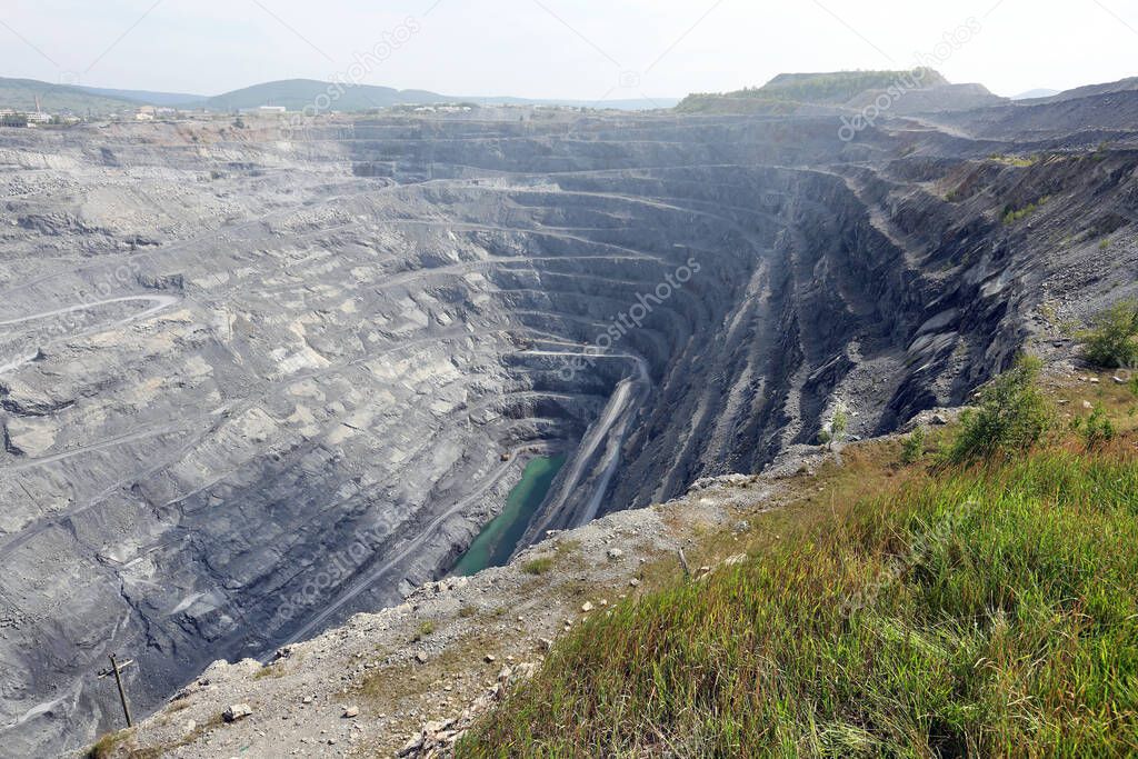 Pit mining in summer, Karagaysky careers mining magnesite