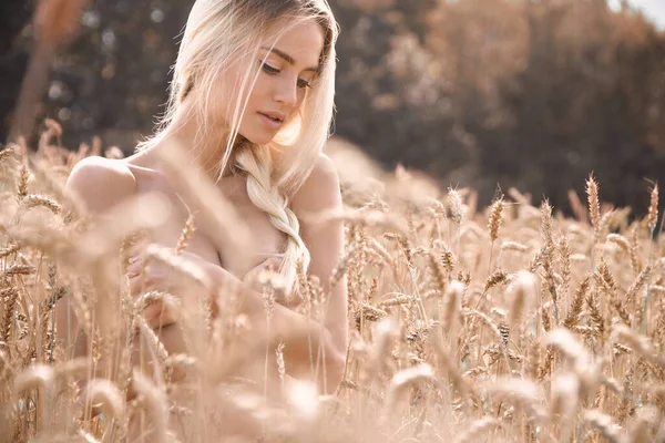 Belarussian Menina Posando Filad Trigo Tão Bonito Tão Bonito — Fotografia de Stock