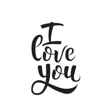 Yazı seviyorum. Sevgililer günü için ilham verici el yazı motivasyon posteri. Kullanım için iç baskı, tekstil baskı, tişört baskı, kartları, sabit