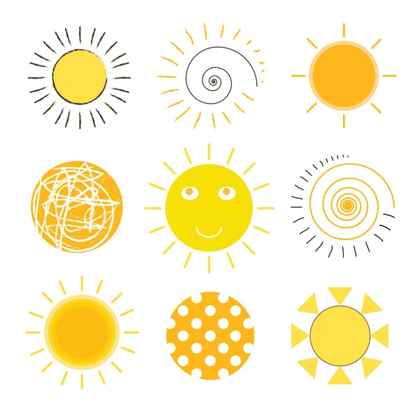 Farklı sarı vektör güneşler kümesi