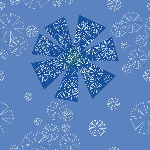 Texture Vectorielle Sans Couture Avec Fleur Bleue Élégante Ornement Blanc — Image vectorielle