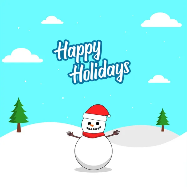 Winter - happy holidays - vector file — Stock Vector
