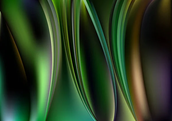 Green Fractal Art Dynamic Background Vector Illustration Design Beautiful Template — 스톡 벡터