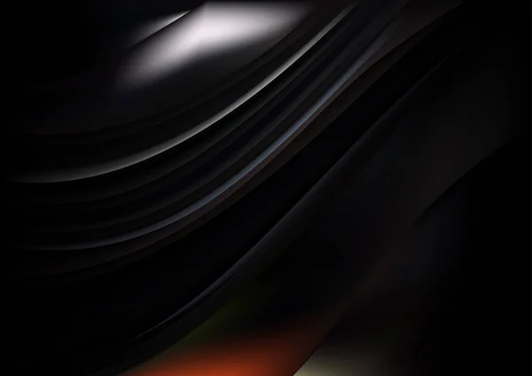 Чорний Помаранчевий Фрактал Фон Векторні Ілюстрації Дизайн Красивий Елегантний Шаблон — стоковий вектор