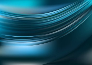 Mavi Turkuaz Fraktal Arkaplan Vektör İllüstrasyon Tasarımı