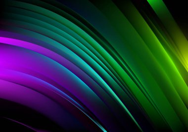 Yeşil Mor Konsept Arkaplan Vektörü Çizim Tasarımı