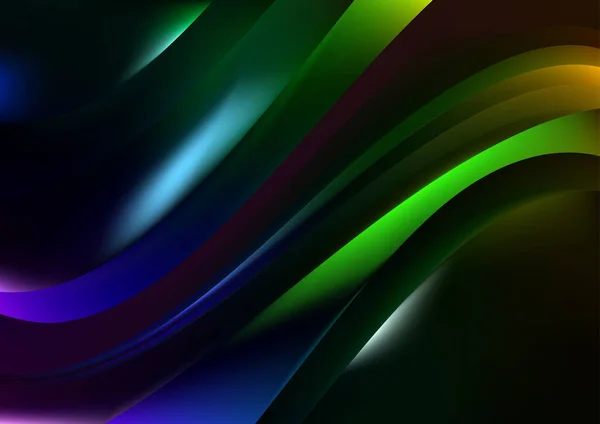 Grüne Fraktale Kunst Mehrfarbiger Hintergrund Vektor Illustration Design — Stockvektor