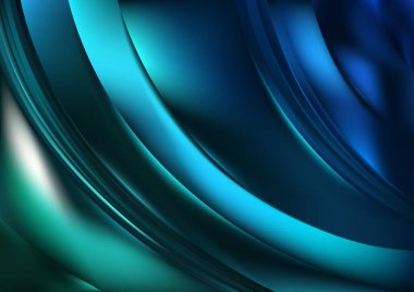 Mavi Yeşil Fraktal Arkaplan Vektör Çizimi Tasarımı