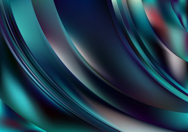 Mavi Su Fraktal Arkaplan Vektör İllüstrasyon Tasarımı