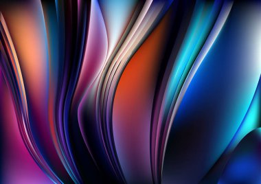 Mavi Fraktal Sanat Fraktal Arkaplan Vektör İllüstrasyon Tasarımı