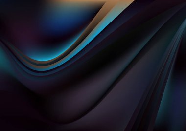 Mavi Su Fraktal Arkaplan Vektör İllüstrasyon Tasarımı