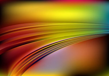 Yeşil Sarı Fraktal Vektör Çizim Tasarımı