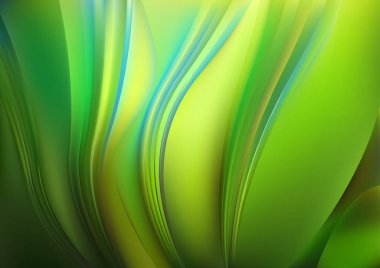 Yeşil Yaprak Dinamik Arkaplan Vektör İllüstrasyon Tasarımı