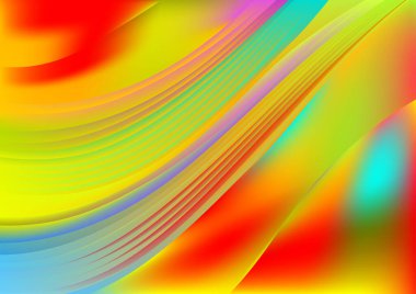 Turuncu Mavi Fraktal Arkaplan Vektör Çizim Tasarımı