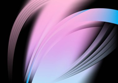 Mavi Mor Gelecekçi Vektör Çizim Tasarımı