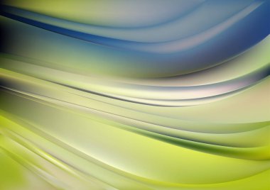 Yeşil Sarı Fraktal Vektör Çizim Tasarımı