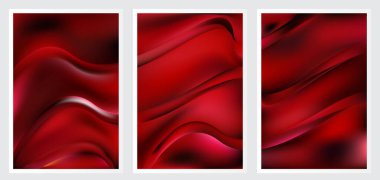 Kırmızı Saten Yumuşak Arkaplan Vektör Çizim Tasarımı