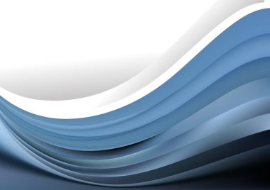 Mavi Su Fraktal Arkaplan Vektör İllüstrasyon Tasarımı