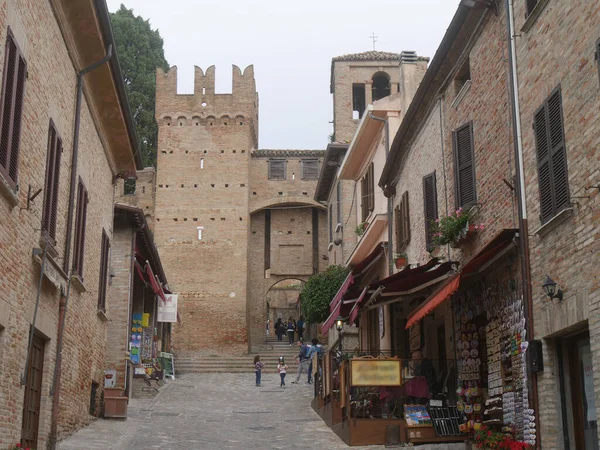 Street Historic Center Village Gradara Gate Fortress Stock Image