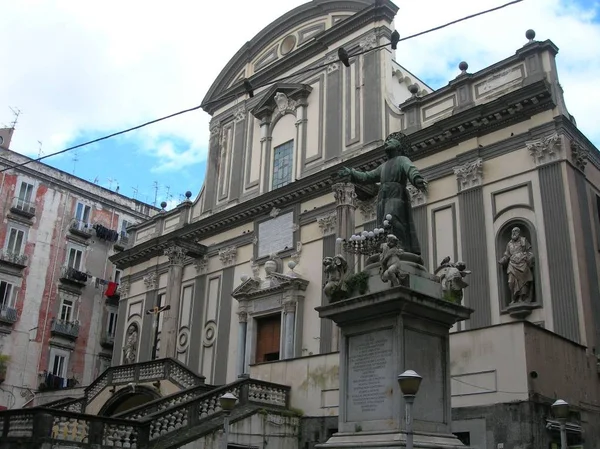 Façade Basilique Saint Paul Naples Avec Une Colonne Corinthienne Ancien — Photo