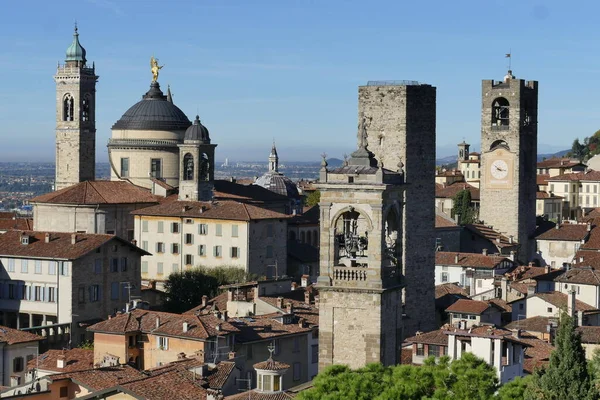 Bergamo Panorama Della Città Dalla Fortezza — Foto Stock