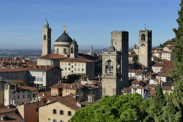 Bérgamo Panorama Ciudad Desde Fortaleza — Foto de Stock