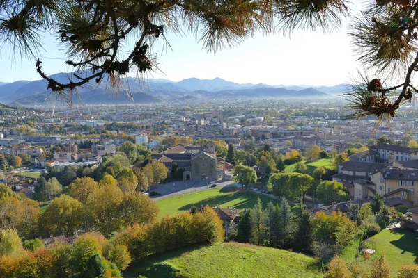 Bérgamo Panorama Ciudad Desde Parque Del Recuerdo —  Fotos de Stock