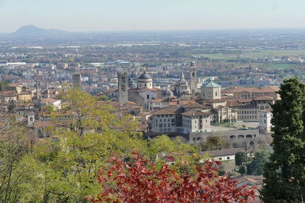 Bergamo Panorama Města Zámku San Vigilio — Stock fotografie