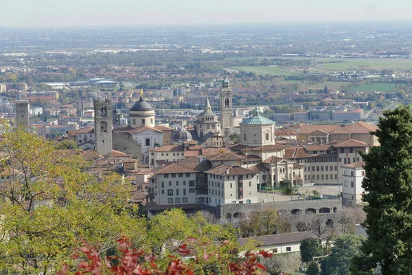 Bergamo Panorama Města Zámku San Vigilio — Stock fotografie