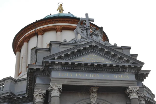 Bergamo Chiesa Santa Maria Delle Grazie Facade Неокласичному Стилі Колонами — стокове фото
