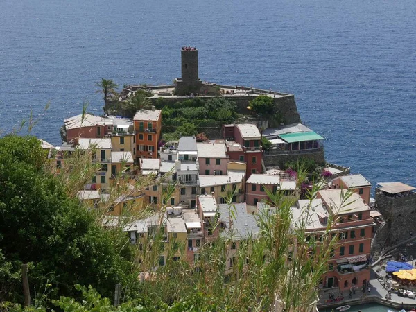 Belforte Runda Stentorn Doria Slott Byn Vernazza — Stockfoto