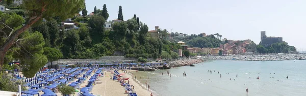 Lerici Пляжні Хатинки Парасольки Літній Сезон — стокове фото