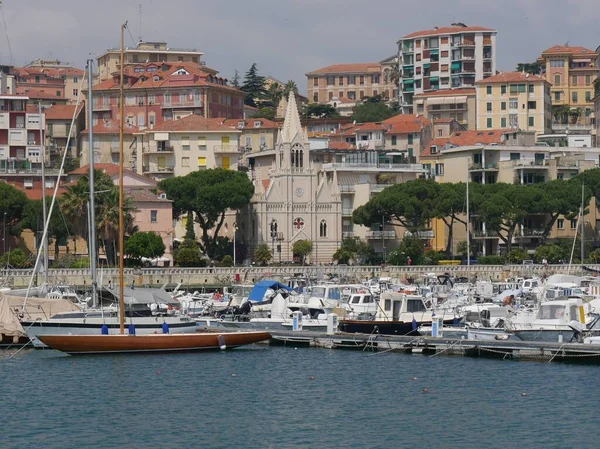 Almacenamiento Barcos Muelle Borgo Marina Imperia Porto Maurizio — Foto de Stock