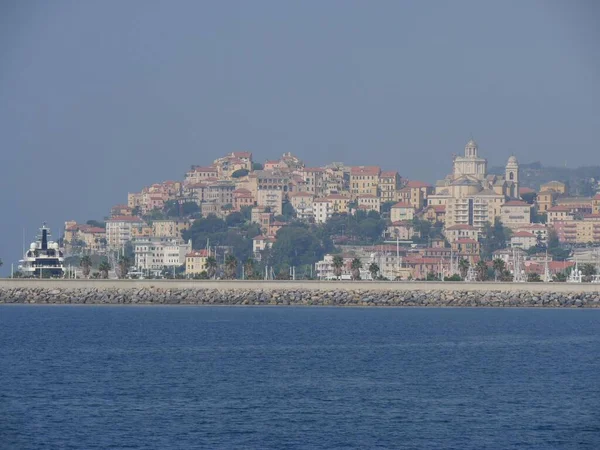 Panorama Parasio Mount Pier Imperia Oneglia — Stock Photo, Image