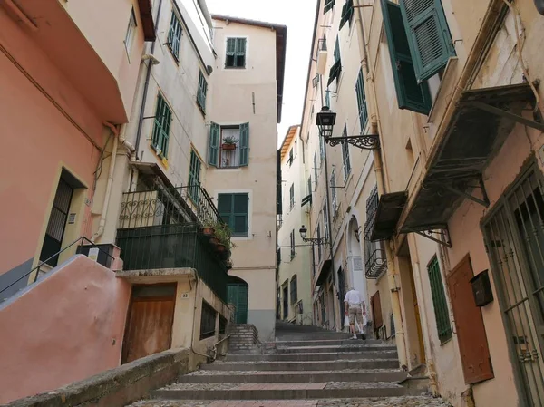 Sanremo Typical Street Old Town Called Pigna Stone Staircase Topped — Stock Photo, Image