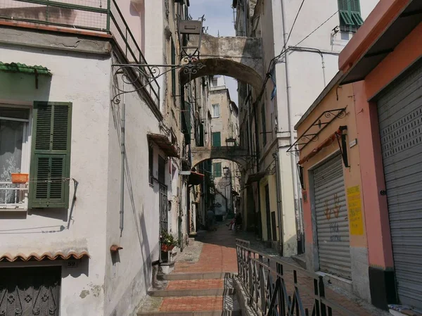 Sanremo Typical Street Old Town Called Pigna Stone Staircase Topped — Stock Photo, Image