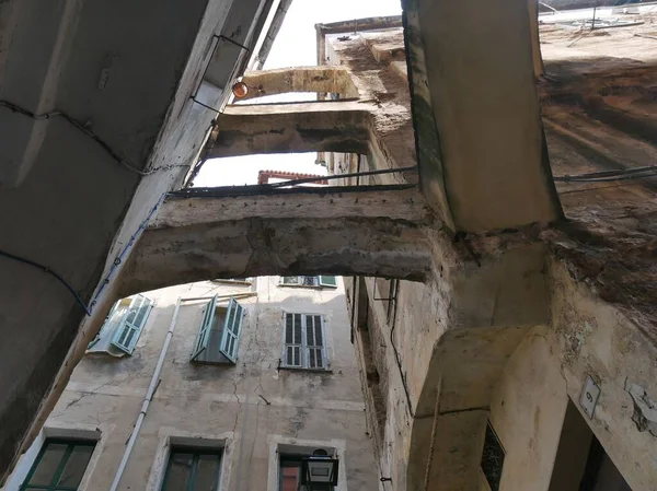 Sanremo Typische Straat Oude Stad Genaamd Pigna Met Stenen Trap — Stockfoto