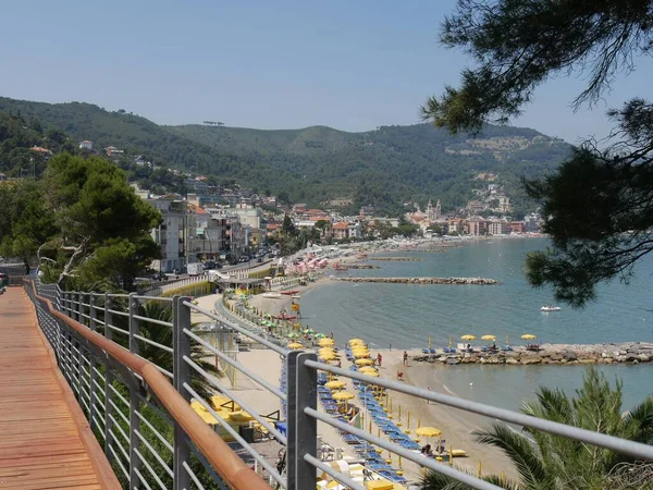 Panorama Promenade Beach Laigueglia — Stock Photo, Image