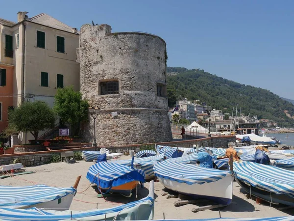 Horse Tower Una Torre Circular Playa Laigueglia — Foto de Stock