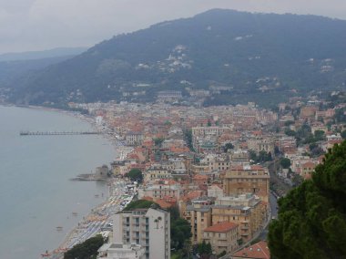 Alassio Panoraması ve Belvedere Florence Nightingale 'den sahili