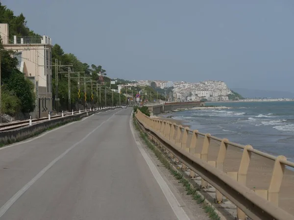 Rodi Garganico Panorama Historic Center Beach Street Coast — Stock Photo, Image