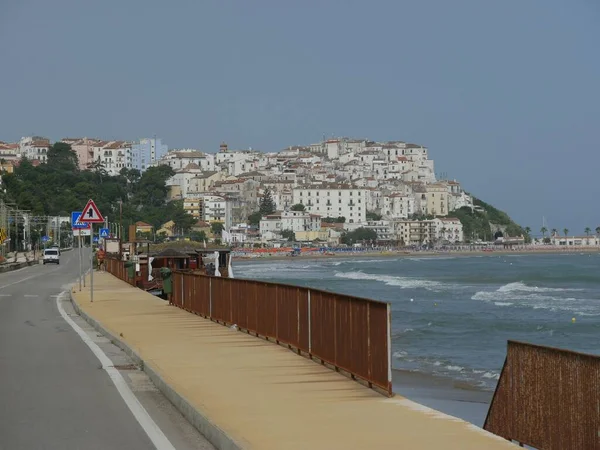 Rodi Garganico Panorama Del Centro Histórico Playa Desde Calle Largo — Foto de Stock