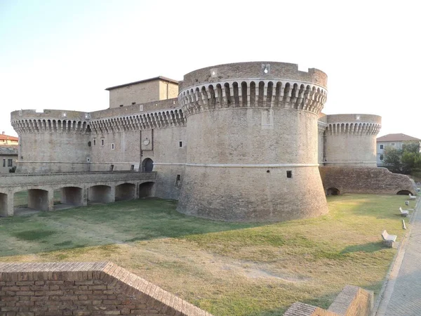 Senigallia Rocca Roveresca Della Rovere Fort Met Ronde Torens Gracht — Stockfoto