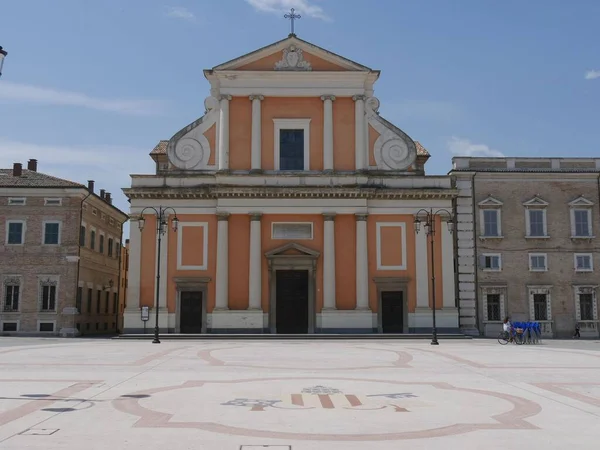 Senigallia Cathedral Church San Pietro Apostle Garibaldi Square — Stock Photo, Image