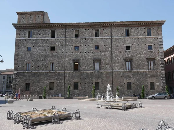 Palacio Terni Spada Con Fachada Piedra Renacentista Que Consta Grandes — Foto de Stock