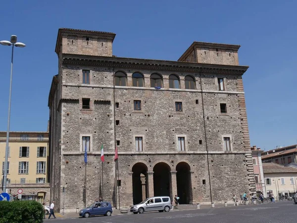 Palácio Terni Spada Com Fachada Pedra Renascentista Composta Por Grandes — Fotografia de Stock